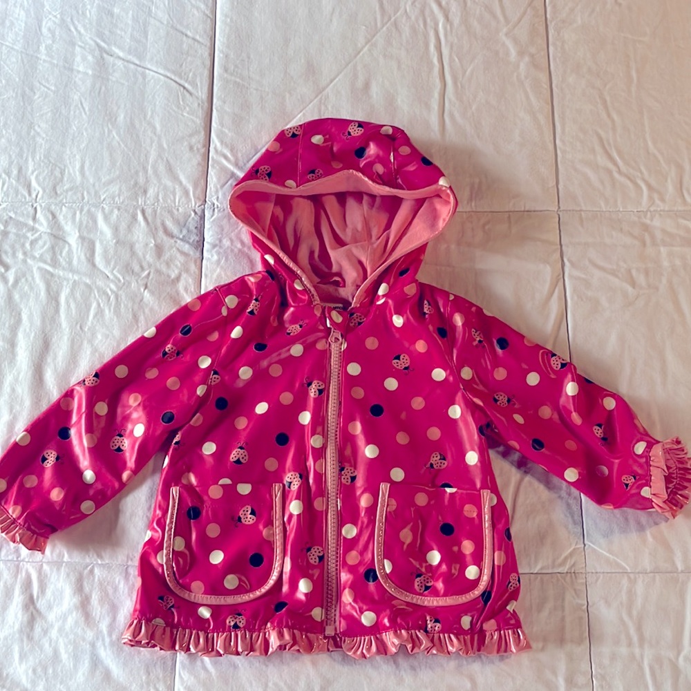 12 month pink ladybug raincoat